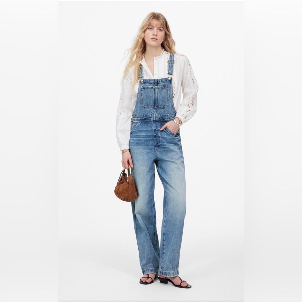 Madewell Denim Relaxed Carpenter Overalls in Lewisberg Wash